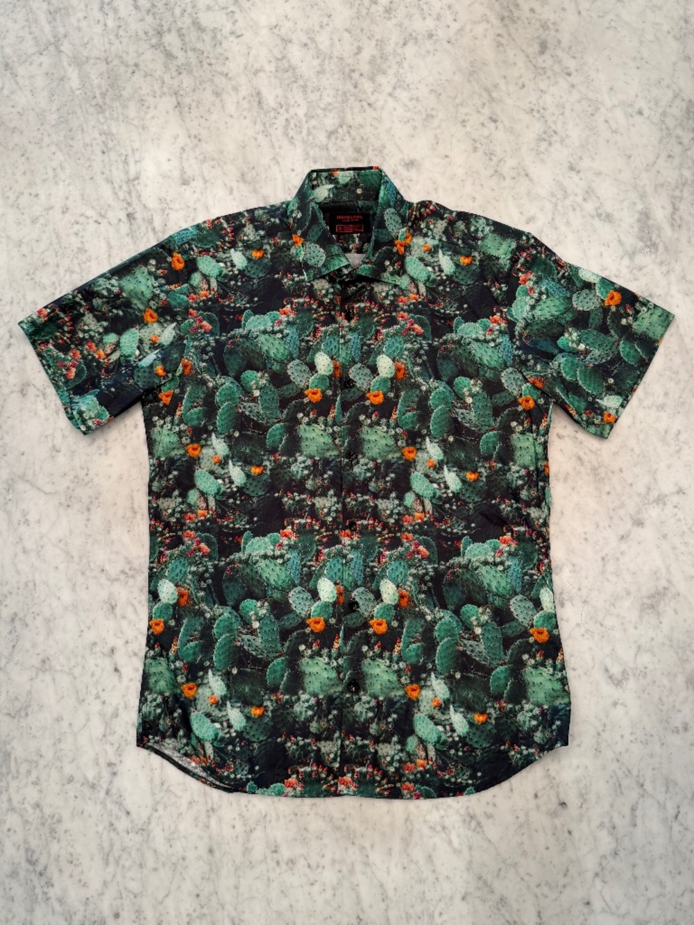 Jared Lang After Hours Cactus Print Short Sleeve Button Up Shirt Medium NWT